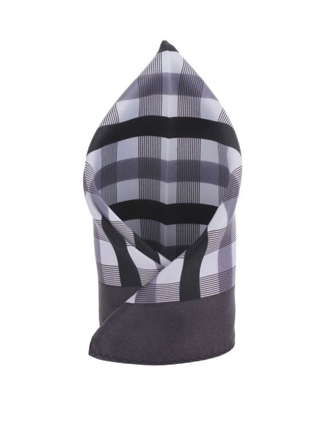 

Alvaro Castagnino White & Black Checked Pocket Square