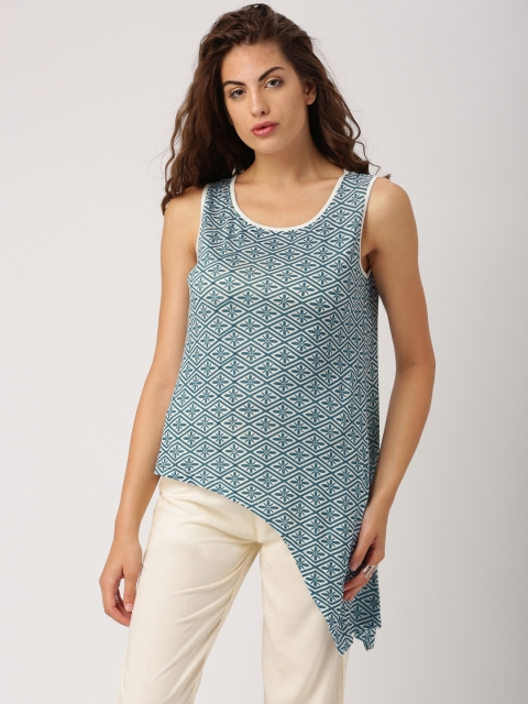 

IndusDiva Infusions Women Blue Printed Top
