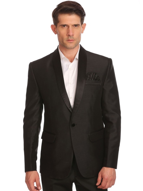

Wintage Black Single-Breasted Tailored Fit Tuxedo Blazer