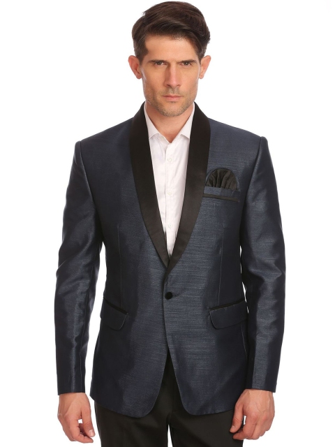 

Wintage Men Charcoal Grey Single-Breasted Tailored Fit Party Tuxedo