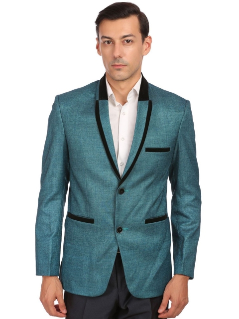 

Wintage Green Single-Breasted Tailored Fit Partywear Blazer