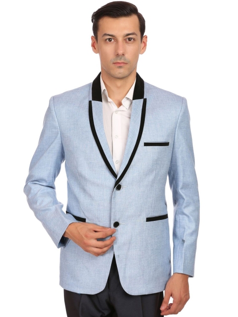 

Wintage Men Blue Single-Breasted Tailored Fit Casual Blazer
