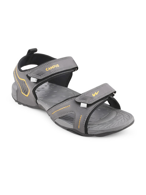 

Campus Men Grey Solid Sports Sandals