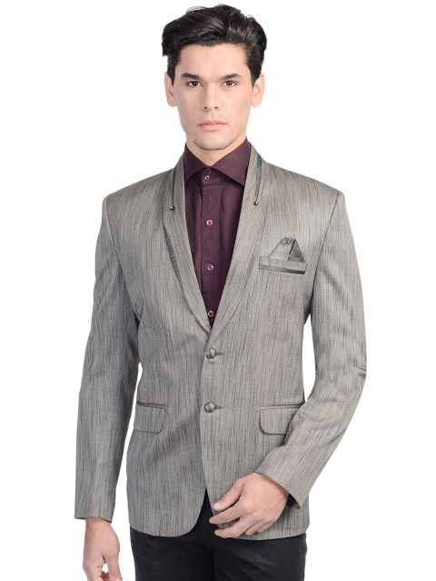 

Wintage Men Brown Single-Breasted Tailored Fit Party Blazer