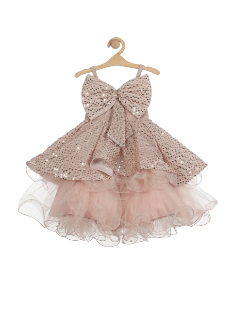 

Lil Lollipop Girls Gold-Toned Embellished Dress