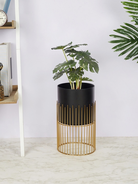 

HomeTown Black & Gold Coloured Planter With Stand