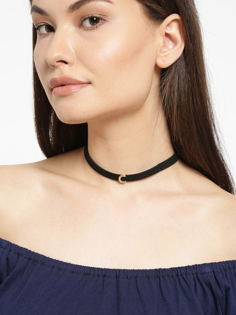 

Accessorize Black & Gold-Toned Choker Necklace