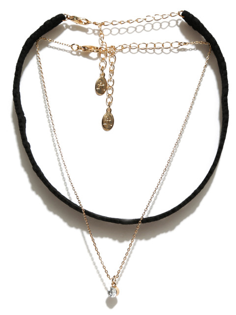 

Accessorize Set of 2 Stone-Studded Choker Necklaces, Black