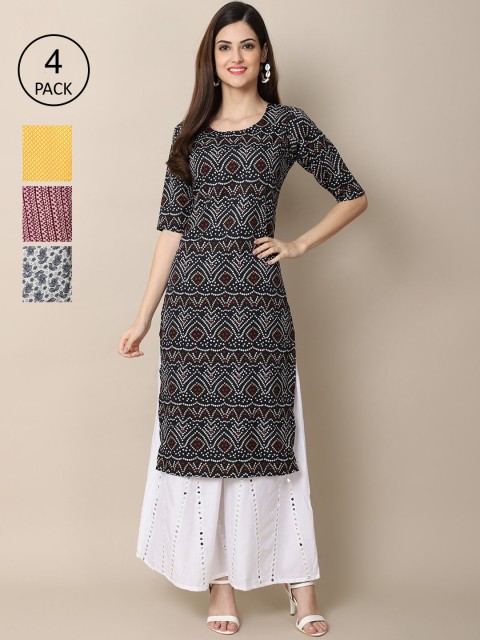 

Ethnic basket Women Multicoloured 4 Ethnic Motifs Printed Crepe Kurta, Multi