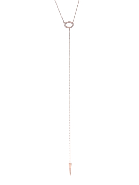 

Accessorize Rose Gold-Plated CZ Stone-Studded Princess Necklace