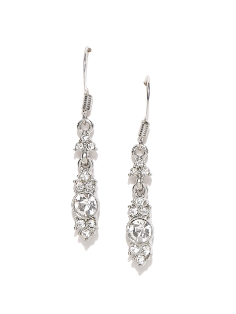 

Accessorize Silver-Toned Stone-Studded Drop Earrings