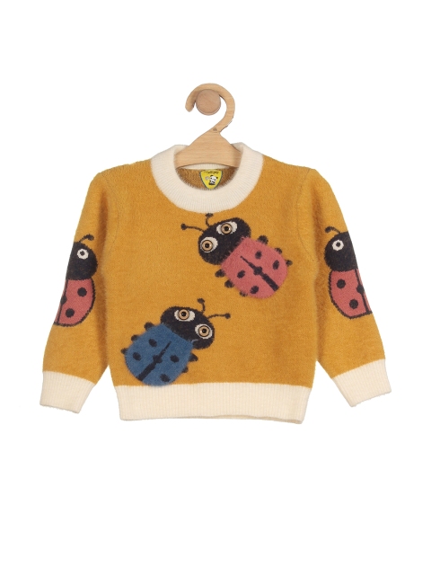 

Lil Lollipop Kids Mustard Yellow & Pink Printed Pullover