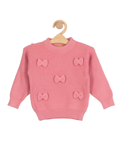 

Lil Lollipop Girls Rust Pink Ribbed Pullover with Embellished Detail