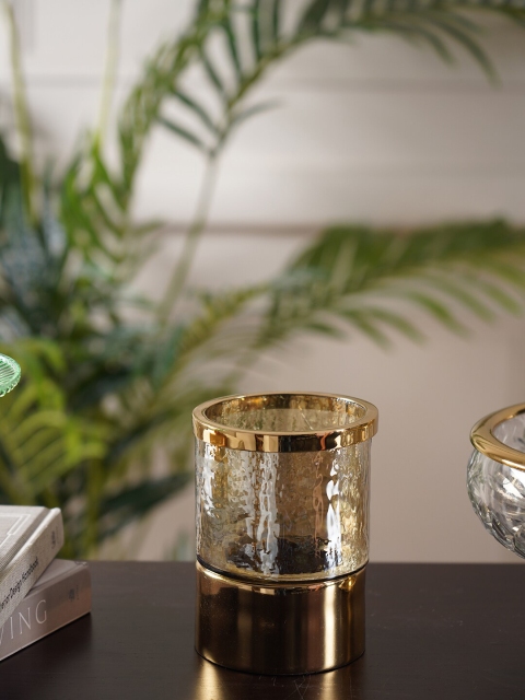 

Pure Home and Living Gold-Toned Solid Glass Candle Holders