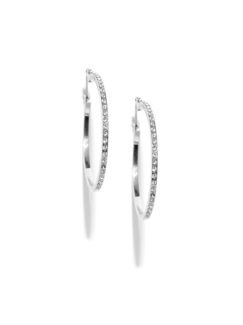 

Accessorize Silver-Toned Stone-Studded Hoop Earrings