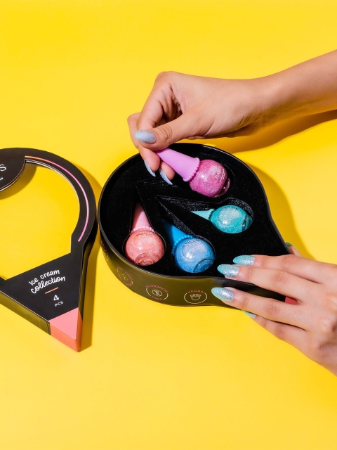 

MISS NAILS Women Pink & Blue Nail Polish