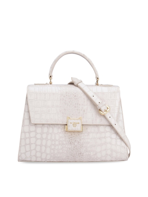 

Da Milano Women Leather Swagger Satchel Bag, White