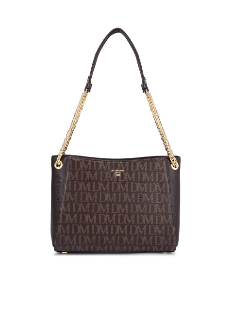 

Da Milano Women Printed Leather Structured Shoulder Bag, Brown