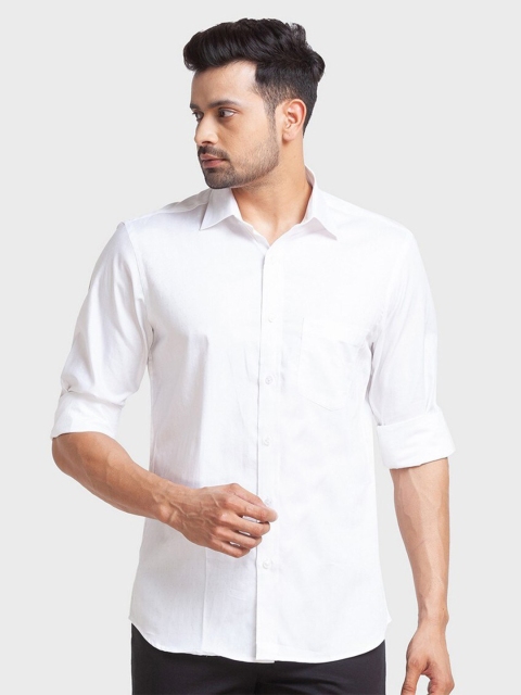 

ColorPlus Men White Tailored Fit Casual Organic Cotton Shirt