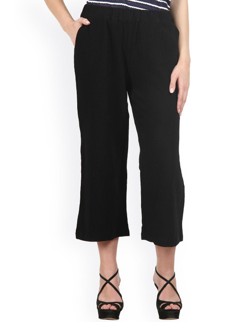

SILOUETTES Women Black Solid Straight Palazzos