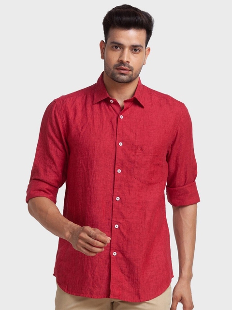 

ColorPlus Men Red Tailored Fit Casual Shirt