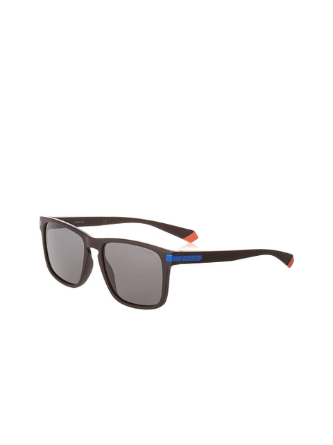 

Polaroid Unisex Blue Lens & Black Square Sunglasses with Polarised and UV Protected Lens