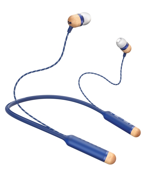 House of Marley Blue & Brown Smile Jamaica Bluetooth Earphones with Mic EM-JE083-DN available at myntra for Rs.2245