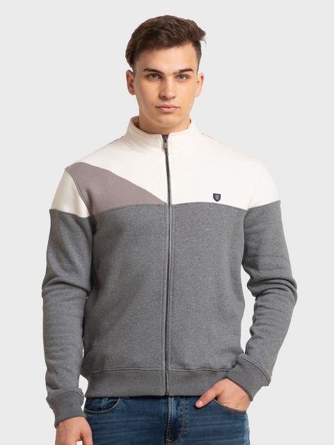 

ColorPlus Men Plus Size Colourblocked Sweatshirt, Grey