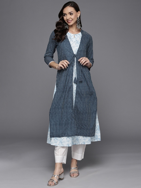 

KALINI Women Blue Striped Kurta