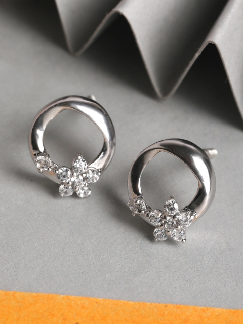 

Clara Women Silver-Toned Contemporary Hoop Earrings