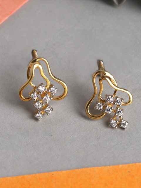 

Clara Women Gold-Plated & White CZ Contemporary Studs Earrings