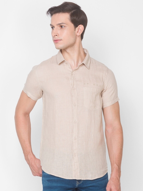 

SPYKAR Men Beige Slim Fit Casual Shirt