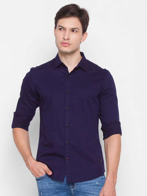 

SPYKAR Men Blue Casual Shirt
