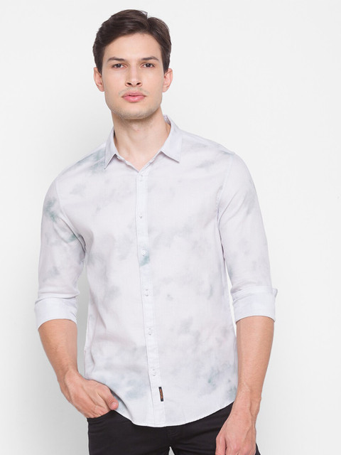 

SPYKAR Men Grey Slim Fit Printed Casual Shirt