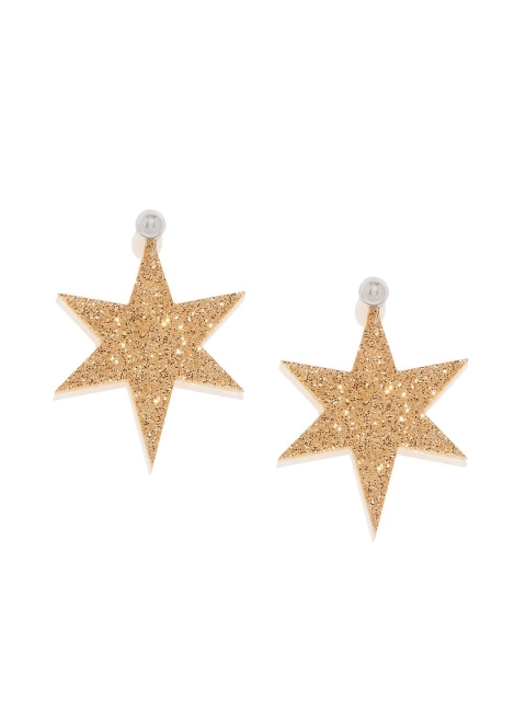 

OOMPH Gold-Toned Star Shaped Drop Earrings
