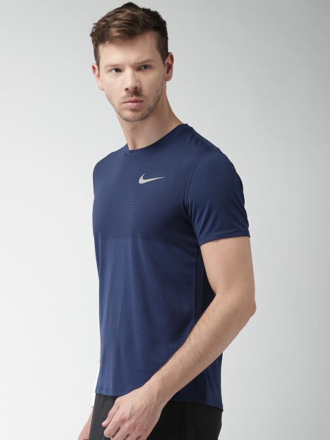 

Nike Men Navy Blue AS M NK ZNL CL Solid Round Neck T-shirt