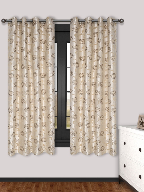

S9home by Seasons Beige Set of 2 Room Darkening Window Curtains