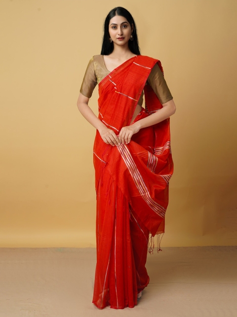 

Unnati Silks Red Woven Design Pure Cotton Mangalagiri Saree