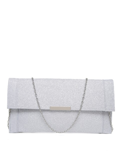 

Accessorize Silver-Toned Shimmer Clutch with Chain Strap