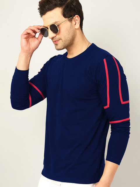 

GESPO Men Blue & Red Striped T-shirt