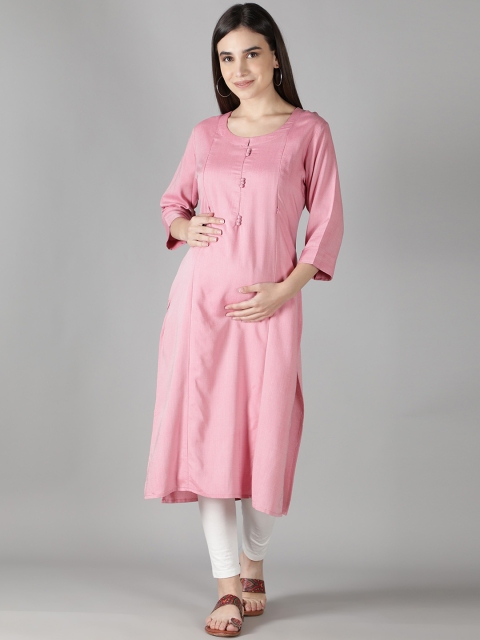 

NIGHTSPREE Maternity Women Pink Kurta