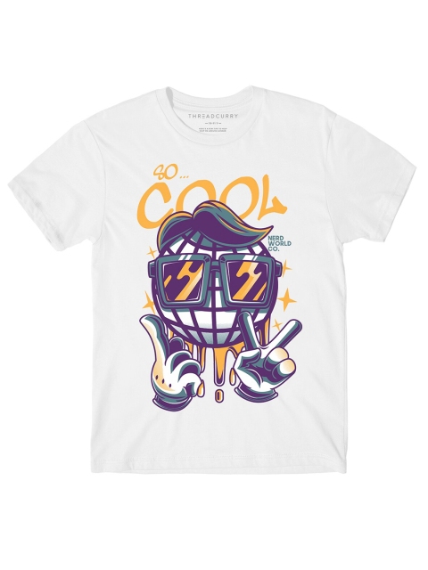

THREADCURRY Boys White Printed T-shirt