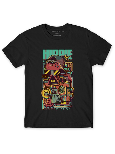 

THREADCURRY Boys Black Typography Printed T-shirt