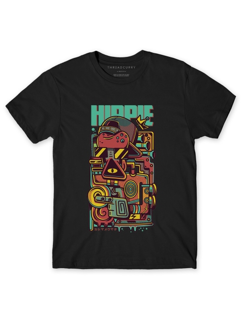 

THREADCURRY Boys Black Typography Printed T-shirt