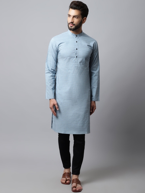 

even Men Blue Thread Work Kurta