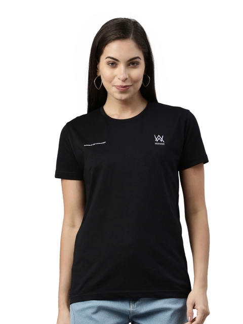 

macmerise Women Black Printed Bio Finish T-shirt