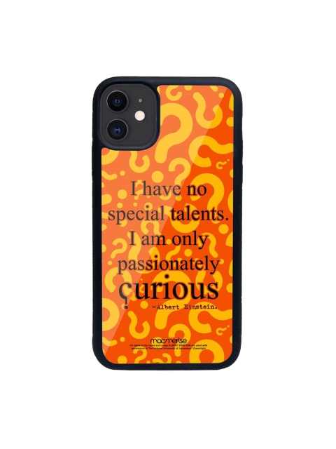 

macmerise Orange & Black Typography Printed iPhone 11Glass Phone Back Case