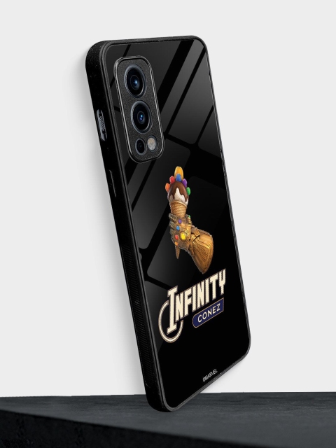 

macmerise Black Printed Infinity Conez Oneplus Nord 2 Glass Phone Back Case