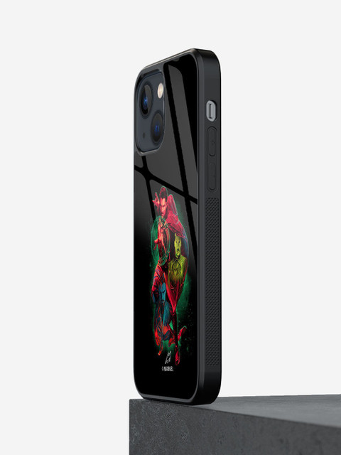 

macmerise Black Printed iPhone 13 Mini Glass Phone Case