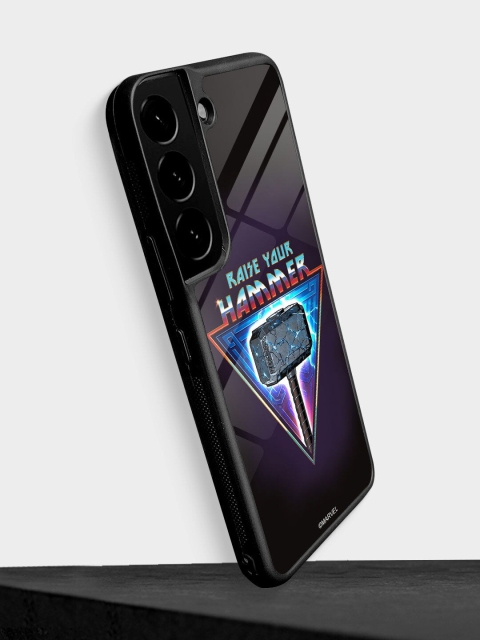 

Macmerise Black Mighty Raise your Hammer Printed Samsung Galaxy S22 Back Case